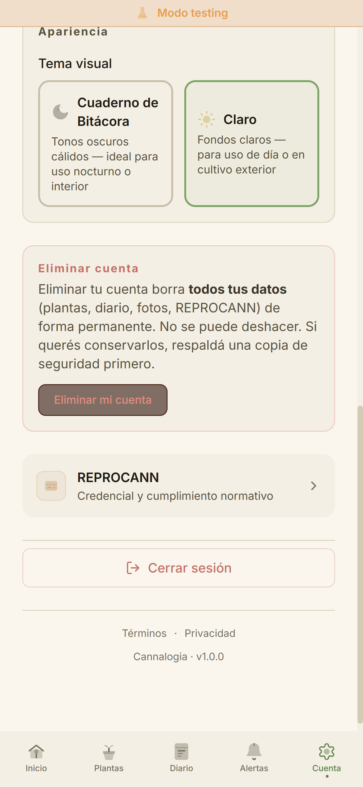 Cuenta, tema claro